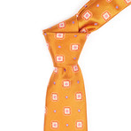 Medallion Jacquard Neck Tie // Orange