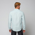 Palm Beach Linen Button Up // Waterfall (S)