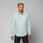 Palm Beach Linen Button Up // Waterfall (S)