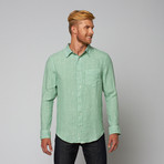 Palm Beach Linen Button Up // Seafoam (M)