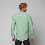 Palm Beach Linen Button Up // Seafoam (M)