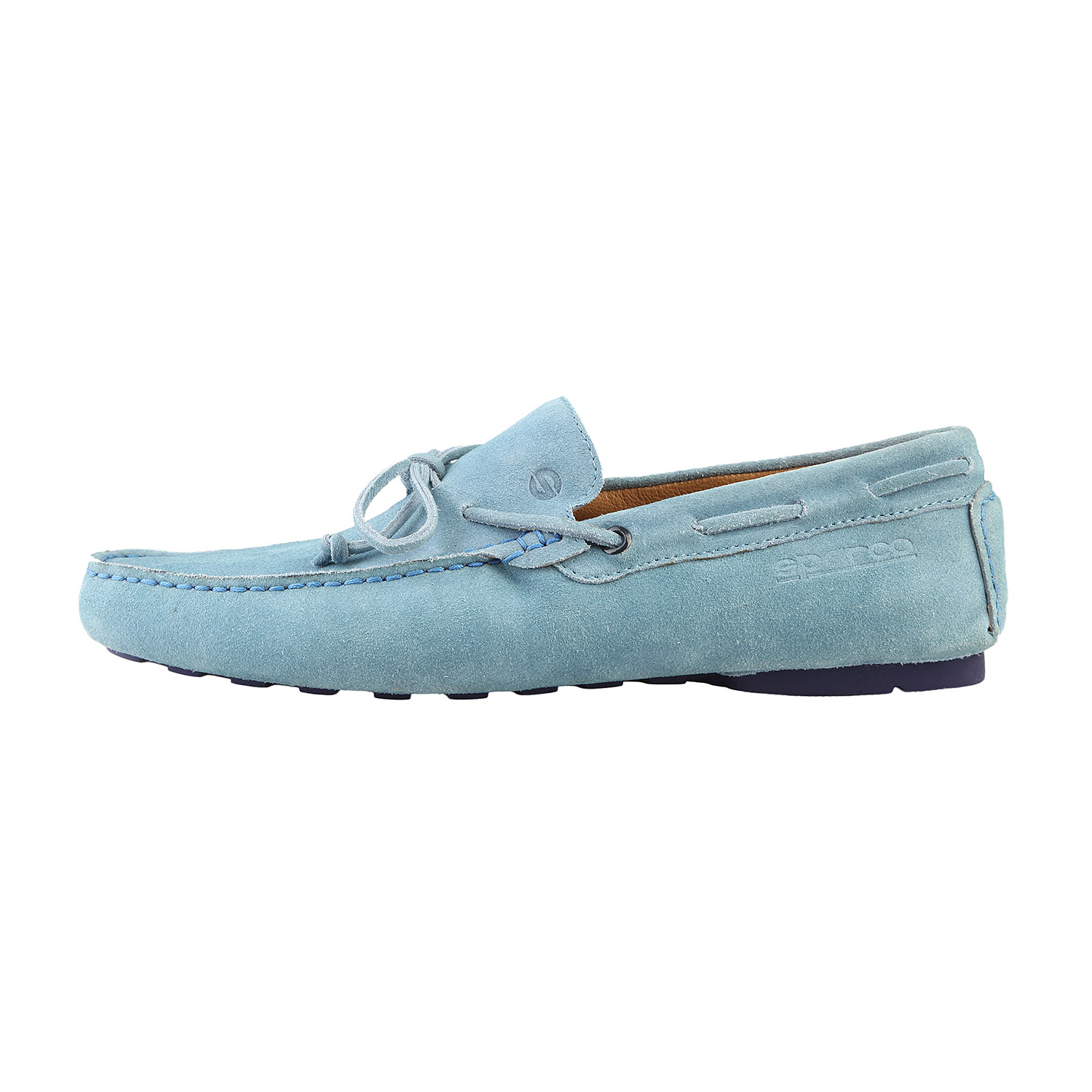 light blue suede loafers