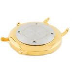 Gold + White // Blue Hands (Black Leather Straps)