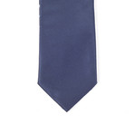 Reversible Tie + Silver Tie Bar Set // Navy Pattern