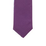 Reversible Tie + Silver Tie Bar Set // Purple Stripe