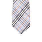 Reversible Tie + Silver Tie Bar Set // Powder Blue Multi Plaid