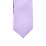 Reversible Tie + Silver Tie Bar Set // Purple Textured Stripe