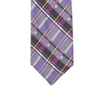 Reversible Tie + Silver Tie Bar Set // Purple Multi Pattern