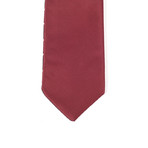 Reversible Tie + Silver Tie Bar Set // Wine Textured Stripe