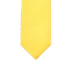 Reversible Tie + Silver Tie Bar Set // Yellow + Grey Plaid