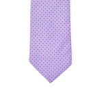 Reversible Tie + Silver Tie Bar Set // Purple + Navy Pattern