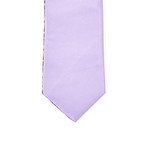 Reversible Tie + Silver Tie Bar Set // Purple Plaid