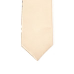 Reversible Tie + Silver Tie Bar Set // Beige Textured Stripe