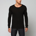 Side Zip Crew Neck // Black (XS)