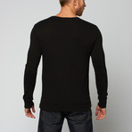 Side Zip Crew Neck // Black (XS)