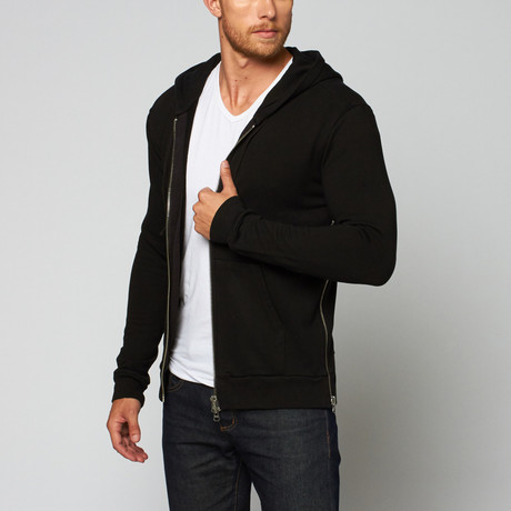 Double Zip Hoodie // Black (XS)