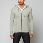 Double Zip Hoodie // Grey Melange (XS)