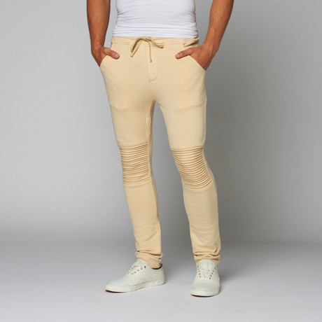 Bare + Jaded // Biker Sweat Pants // Beige (XS)