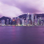 Hong Kong Central District'S Skyline At Twilight Triptych