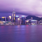 Hong Kong Central District'S Skyline At Twilight Triptych