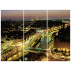 Overlooking Paris At Night Triptych