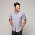 Striped Button Up // Light Navy (M)