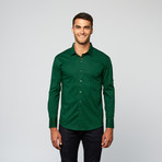 Solid Square Button Down // Green (XL)