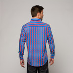 French Plaid Button Down // Blue + Red (2XL)