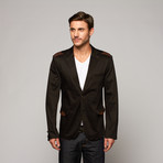 Perruzo // Brown Detail Blazer // Black (S)