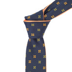 Reversible Tie //  Navy + Orange Floral