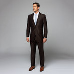 Renoir // 2 Piece Suit Classic Fit // Brown Shadow Stripe (US: 36R)