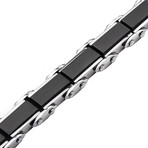 Stainless Steel Rectangular Reversible Bracelet // Black