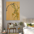 Water Color Yellow Flowers on Wood (Wood Print // 30"L x 20"H)