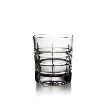 Plaid Crystal Glassware // Set of 4 (Old Fashioned)