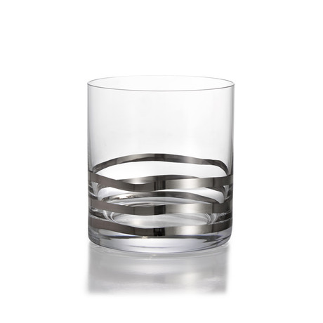 Wave Cocktail Glassware // Set of 4 // Platinum