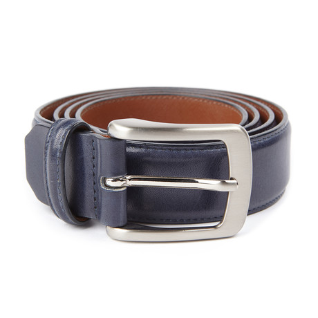 Leather Belt // Navy