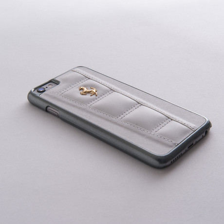 Leather Hard Case // White + Gold Horse // iPhone 6/6s