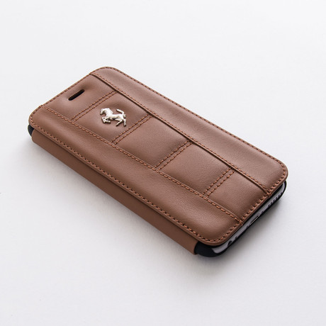 Leather Booktype Case //  Camel + Silver Horse // iPhone 6