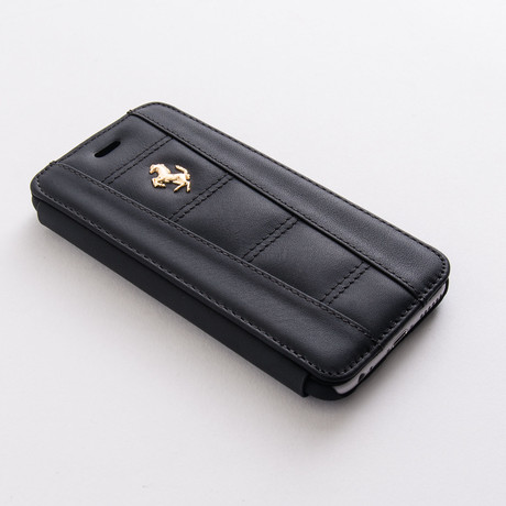 Leather Booktype Case // Black + Gold Horse  // iPhone 6