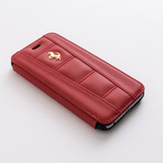 Leather Booktype Case // Red + Gold Horse (iPhone 6+)