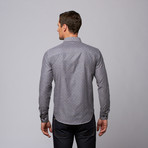 Eight X // Slim Fit Button-Up Shirt + Plaid Trim // Charcoal Grey (3XL)