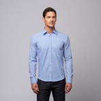 Slim Fit Button-Up Shirt // Blue Check (M)