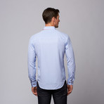 Slim Fit Button Up Shirt  + Floral Trim // Light Blue (XS)