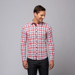 Slim Fit Button-Up Shirt // Red + Navy (3XL)