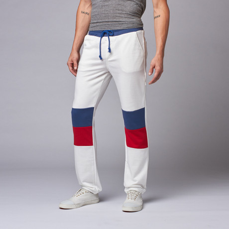 white straight leg joggers