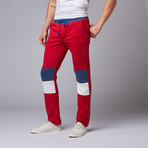 Zotur Straight-Leg Joggers // Red + Navy + White (S)