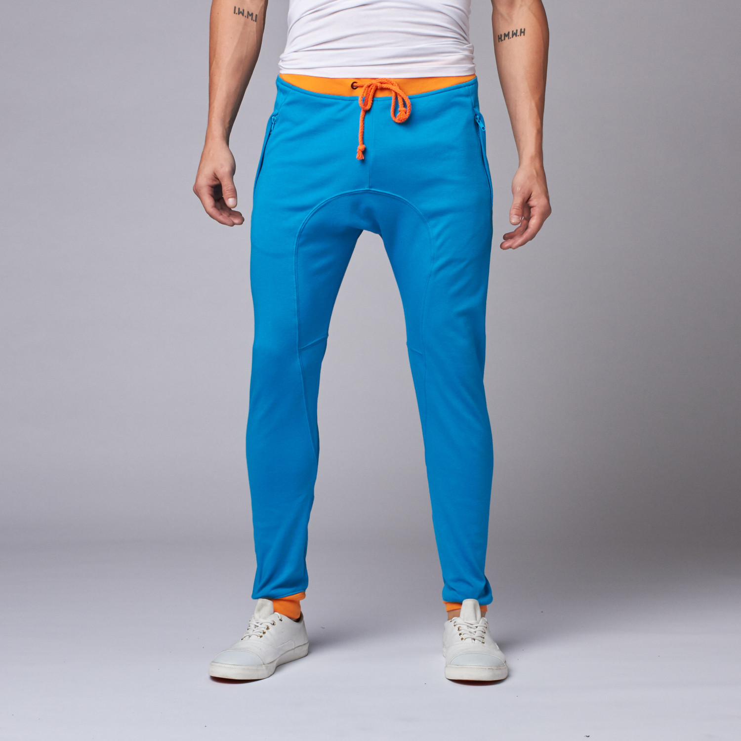 Zalk Two-Toned Joggers // Blue + Orange (S) - Zutoq - Touch of Modern