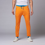 Zalk Two-Toned Joggers // Orange + Blue (S)