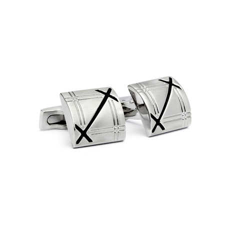 Double X Enamel Cufflinks