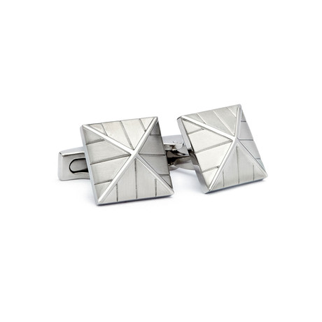 Hickey Freeman // Stainless Steel Raised X Cufflinks